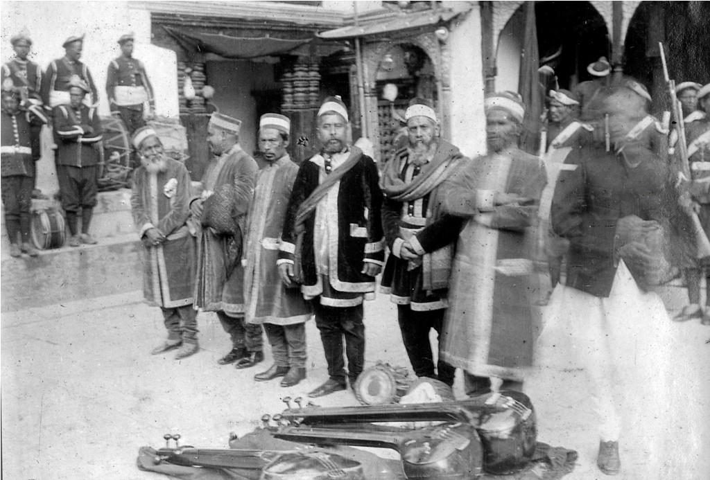 Nostalgia: Musicians on the crowning day of then King Tribhuvan  at Hanuman Dhoka Palace