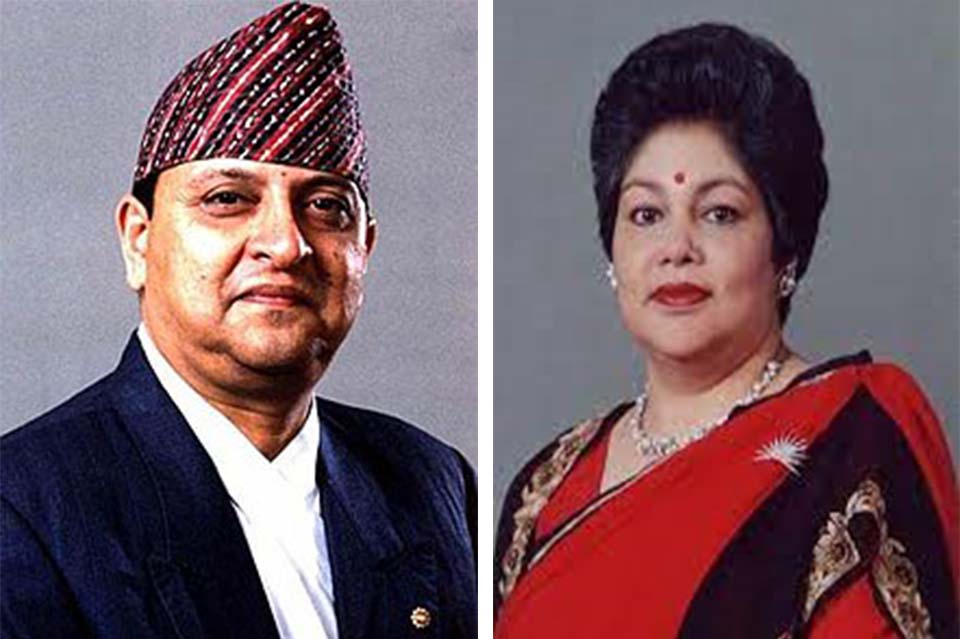 El ex rey Gyanendra y la reina Komal en soporte de oxígeno