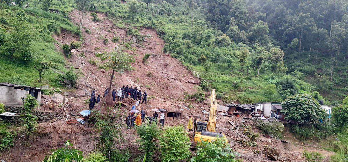 Four injured in landslide in Bajura, about a dozen livestock buried