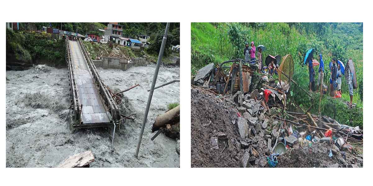Rainwater and landslides damage infrastructures worth over Rs 3 billion