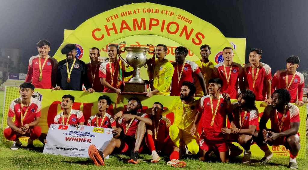 Machchhindra Football Club lifts trophy of 8th edition of Birat Gold Cup