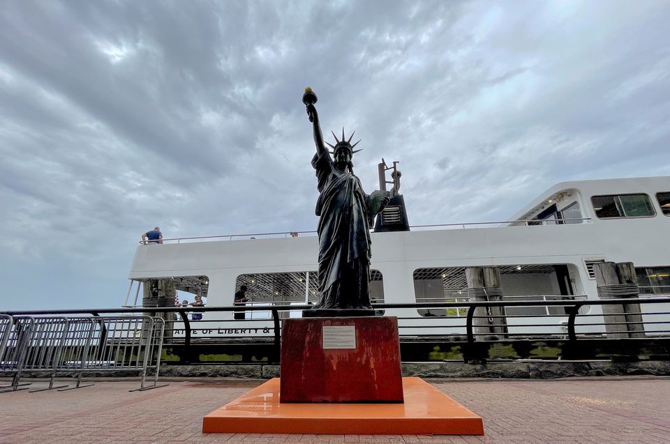 Mini Statue of Liberty retraces her big sister's steps to New York Harbor