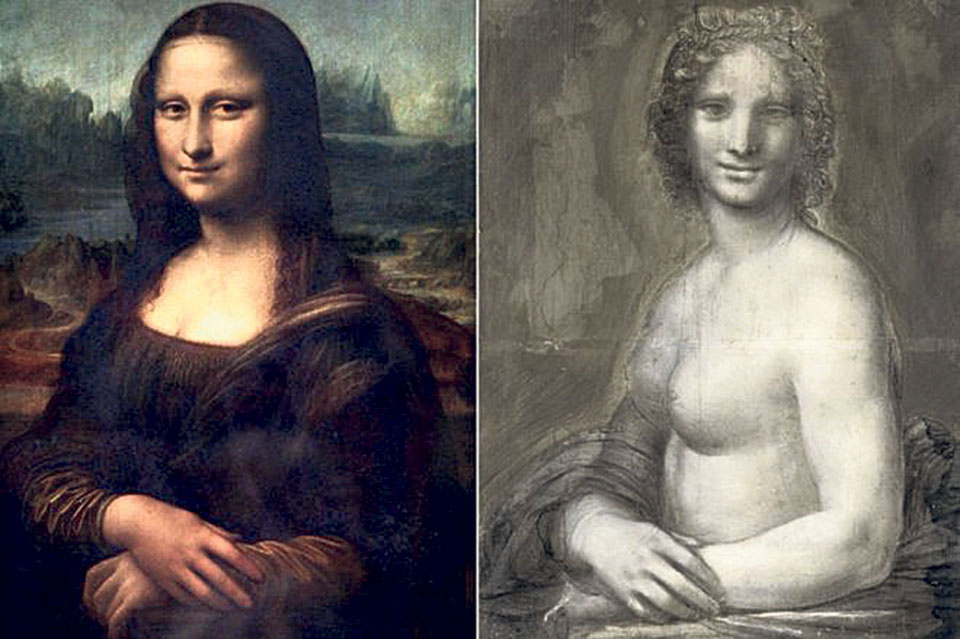 Is 16th-century charcoal sketch a naked Mona Lisa?