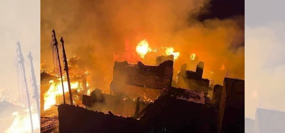 Fire guts 21 houses in Mugu, no human casualties reported