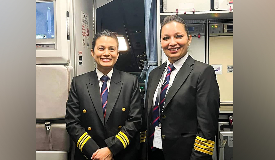NAC Airbus A-320 that had flown to Dubai with all female crew members returns to Kathmandu