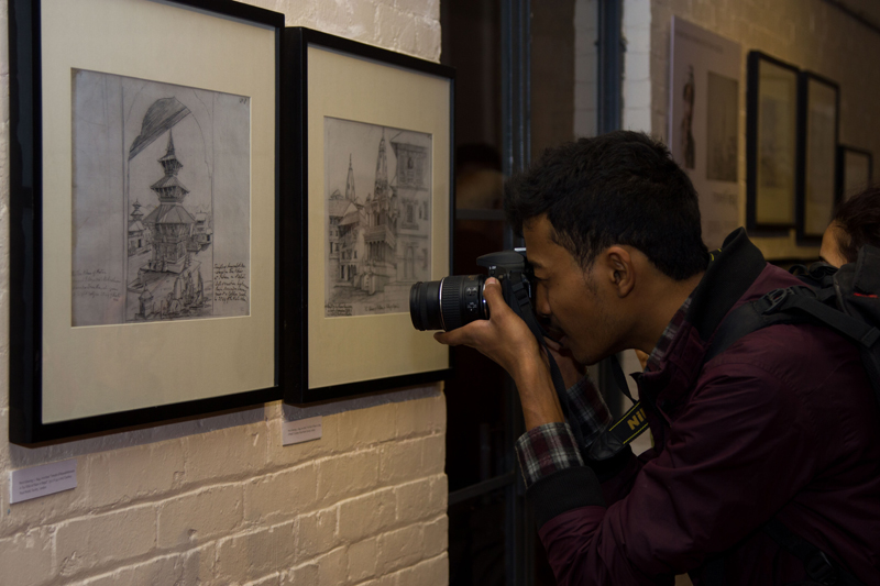 Pencil sketches in exhibition at Taragaon Museum