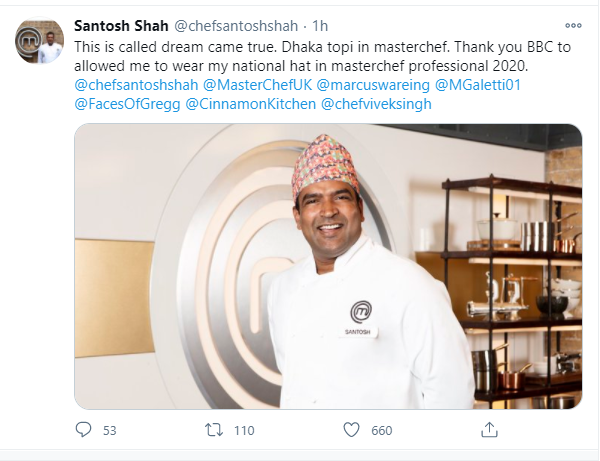 Chef Santosh Shah flaunts Dhaka topi