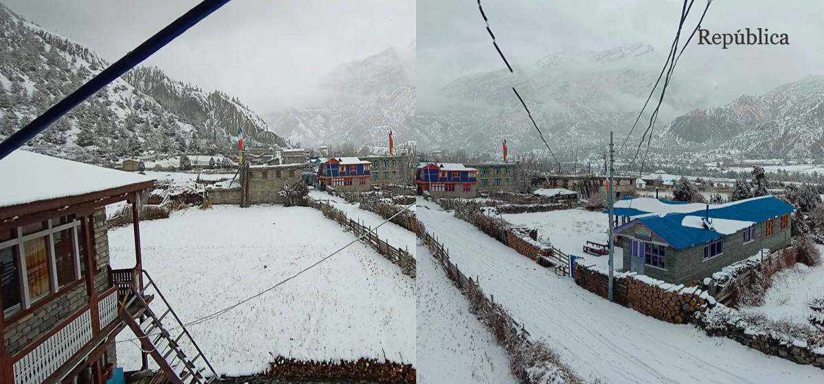 IN PICS: Heavy snowfall in Manang and Mustang