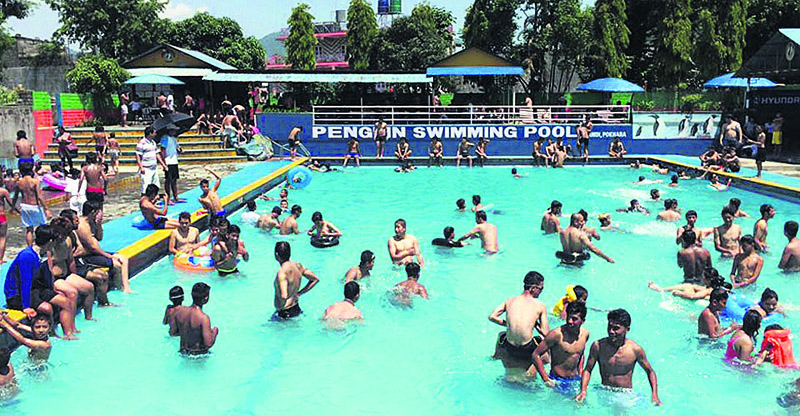 Pokhrelis swim to beat the heat