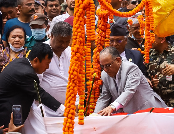 Top leaders including Prime Minister Dahal pay last tribute to Nembang