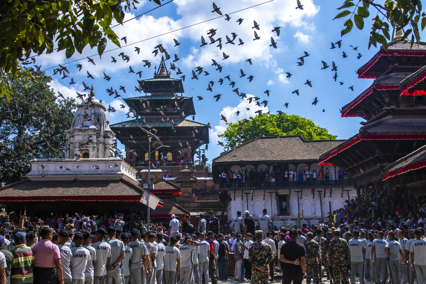 In Pictures: Indra Jatra commences with the erection of lingo at Hanumandhoka