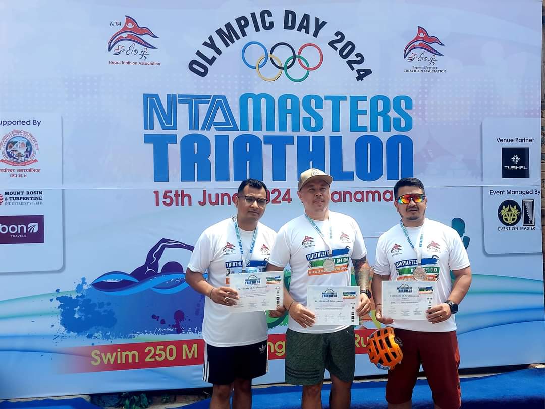 Nepal Triathlon Association organizes Triathlon on Olympic Day 2024