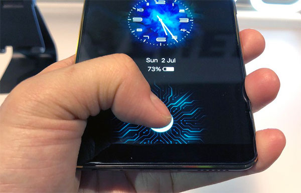 Vivo with a fingerprint sensor under its touchscreen