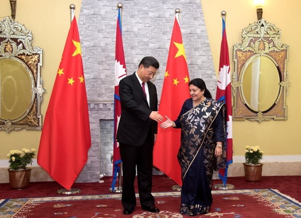 Visiting Chinese President Xi Jinping holds meeting with President Bidya Devi Bhandari