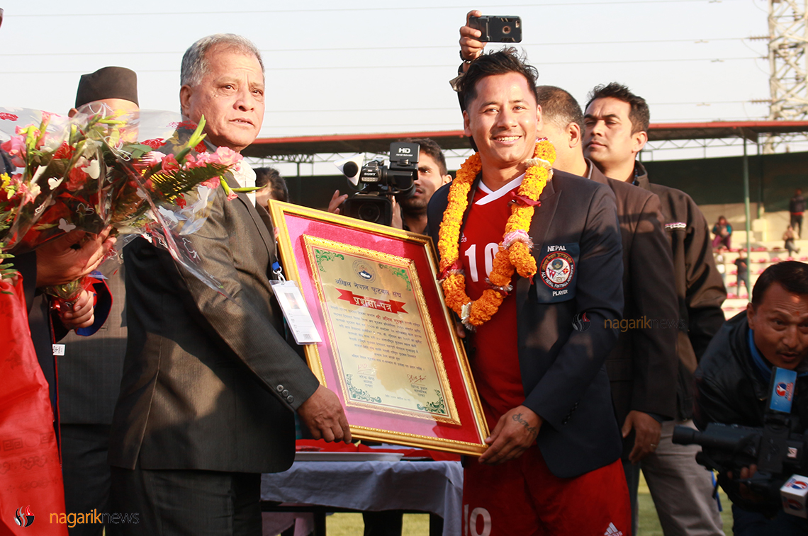 Nepal star striker Anil Gurung bids adieu (Photo feature/video ...